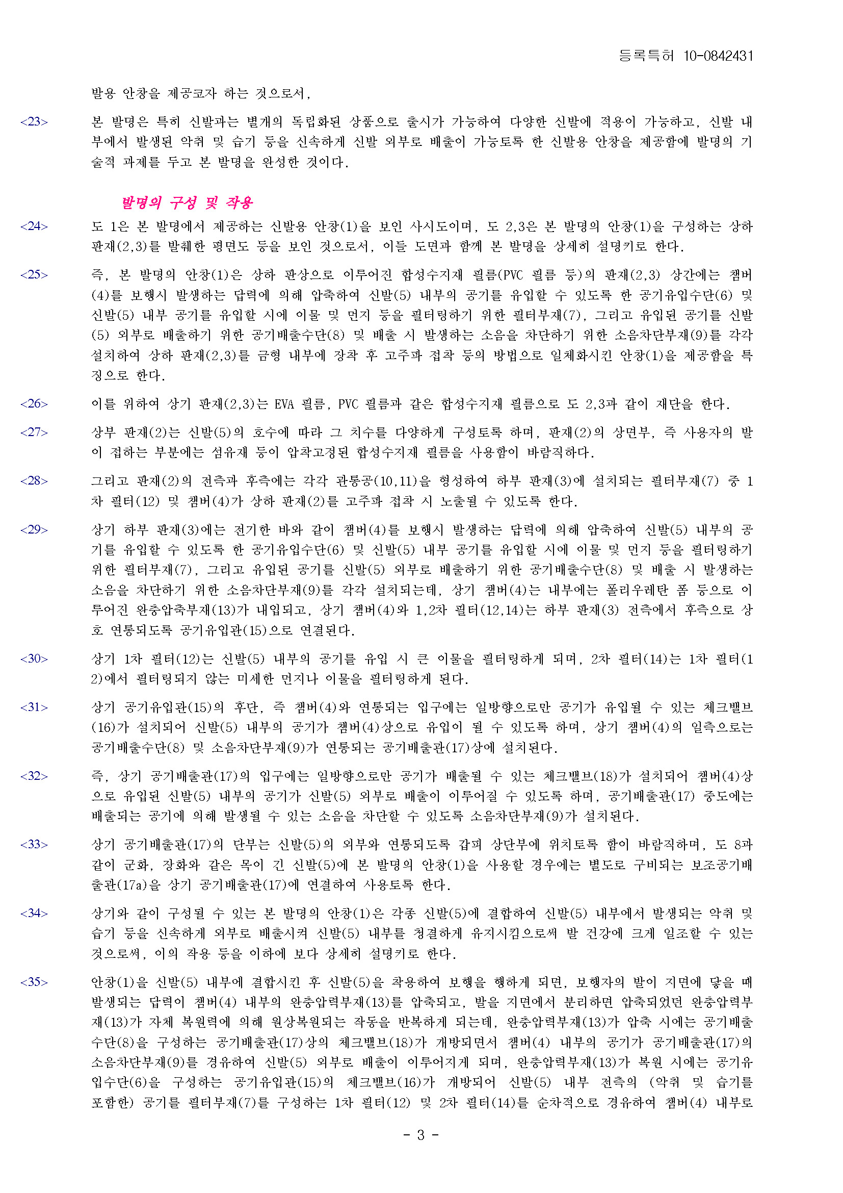 신발용 안창(A insole for shoes)