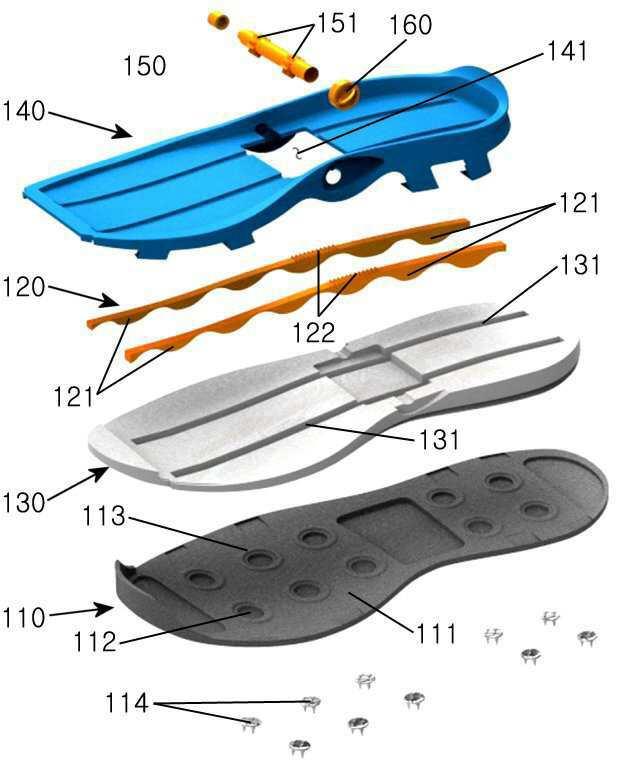 스파이크의 높이 조절이 가능한 실내외용 신발창